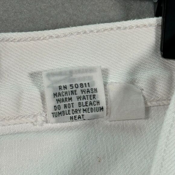 Vintage Anchor Blue Jeans Womens 11 Pleated Baggy White 90s Y2K Skater High Rise - Picture 3 of 15